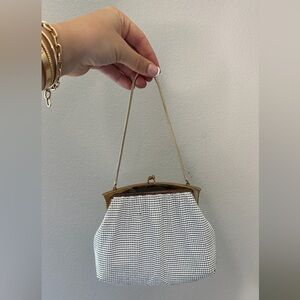 Elegant White and Gold Women's Evening Bag